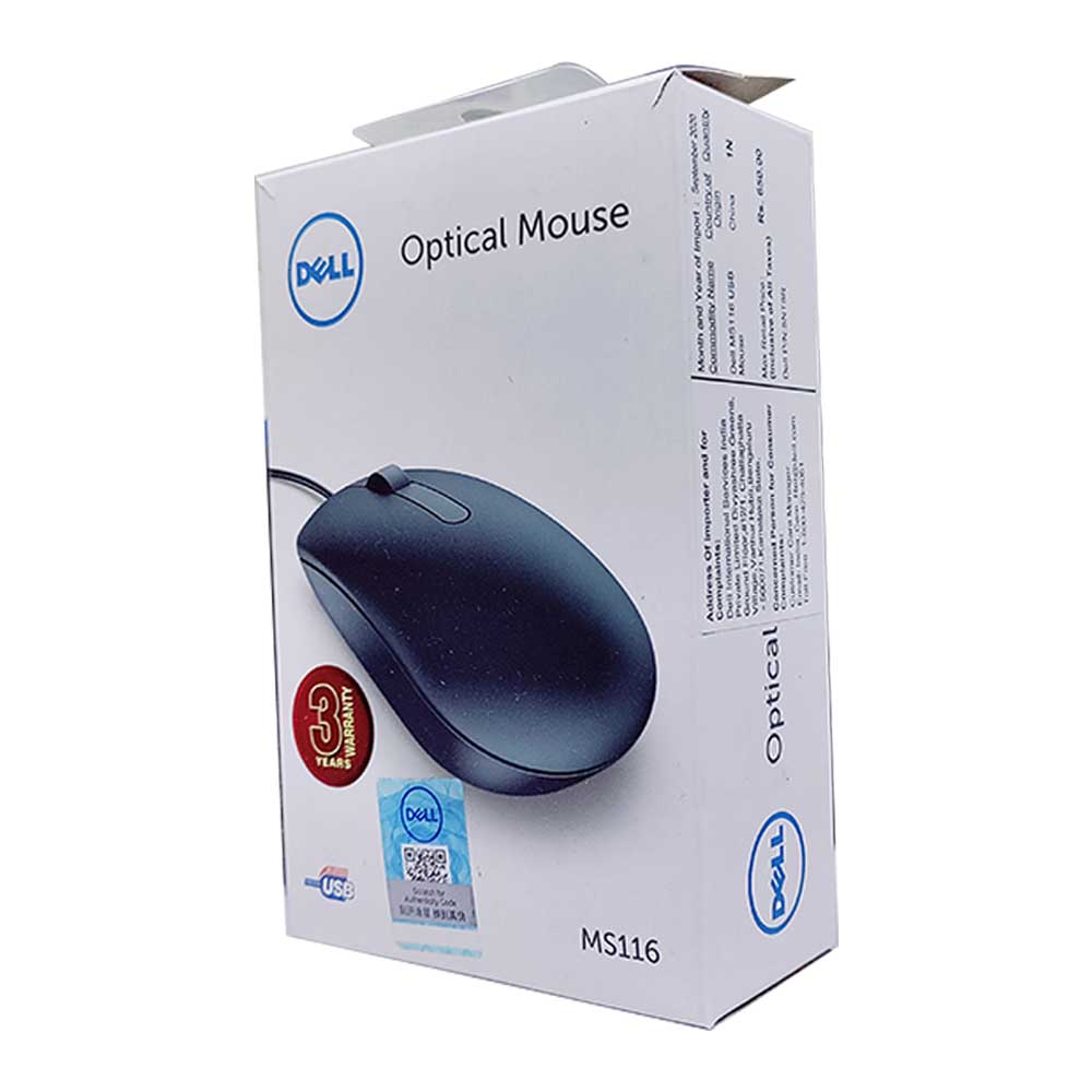 Buy Dell MS116 Wired Optical Mouse Online | Krgkart