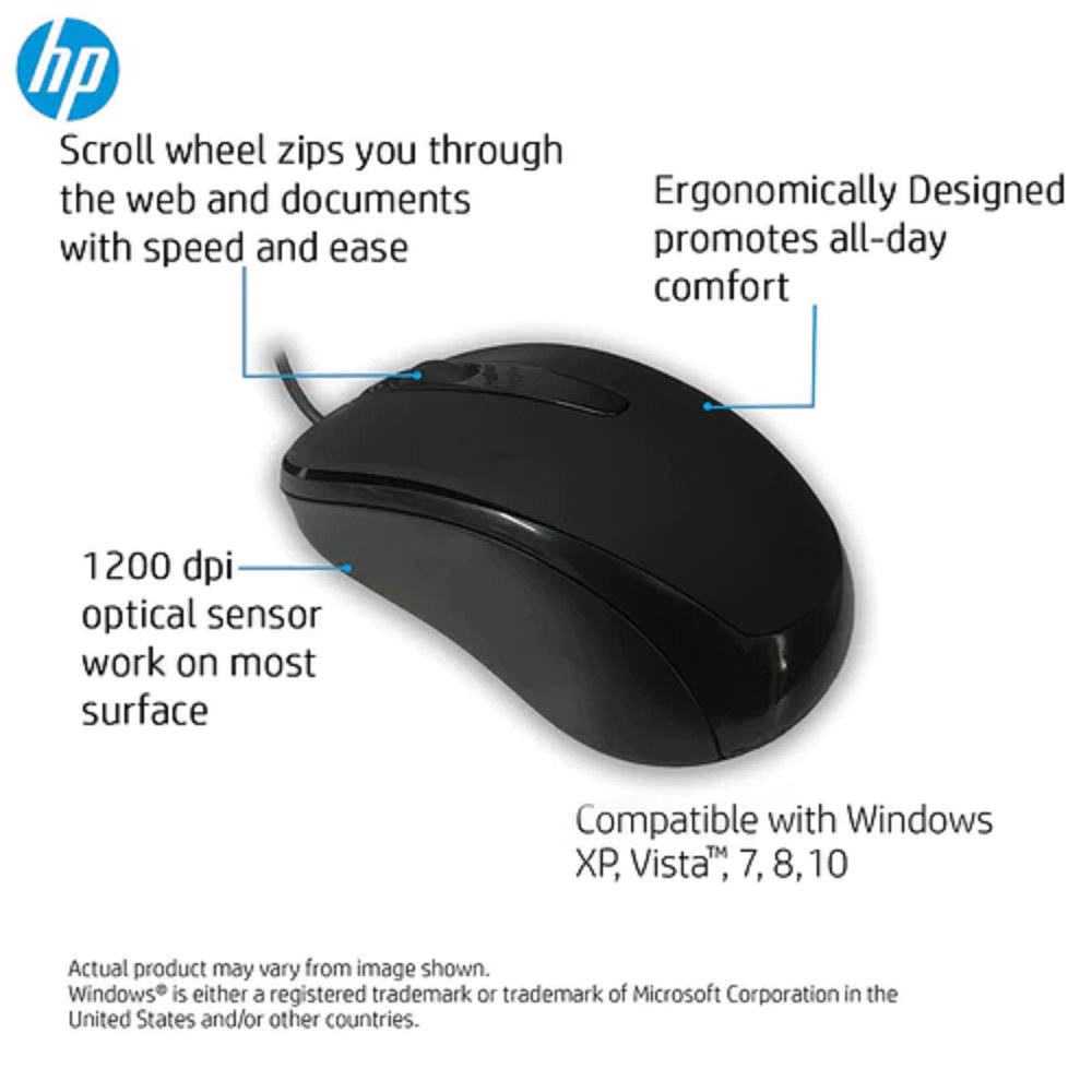 Hp M Wired Optical Mouse Black