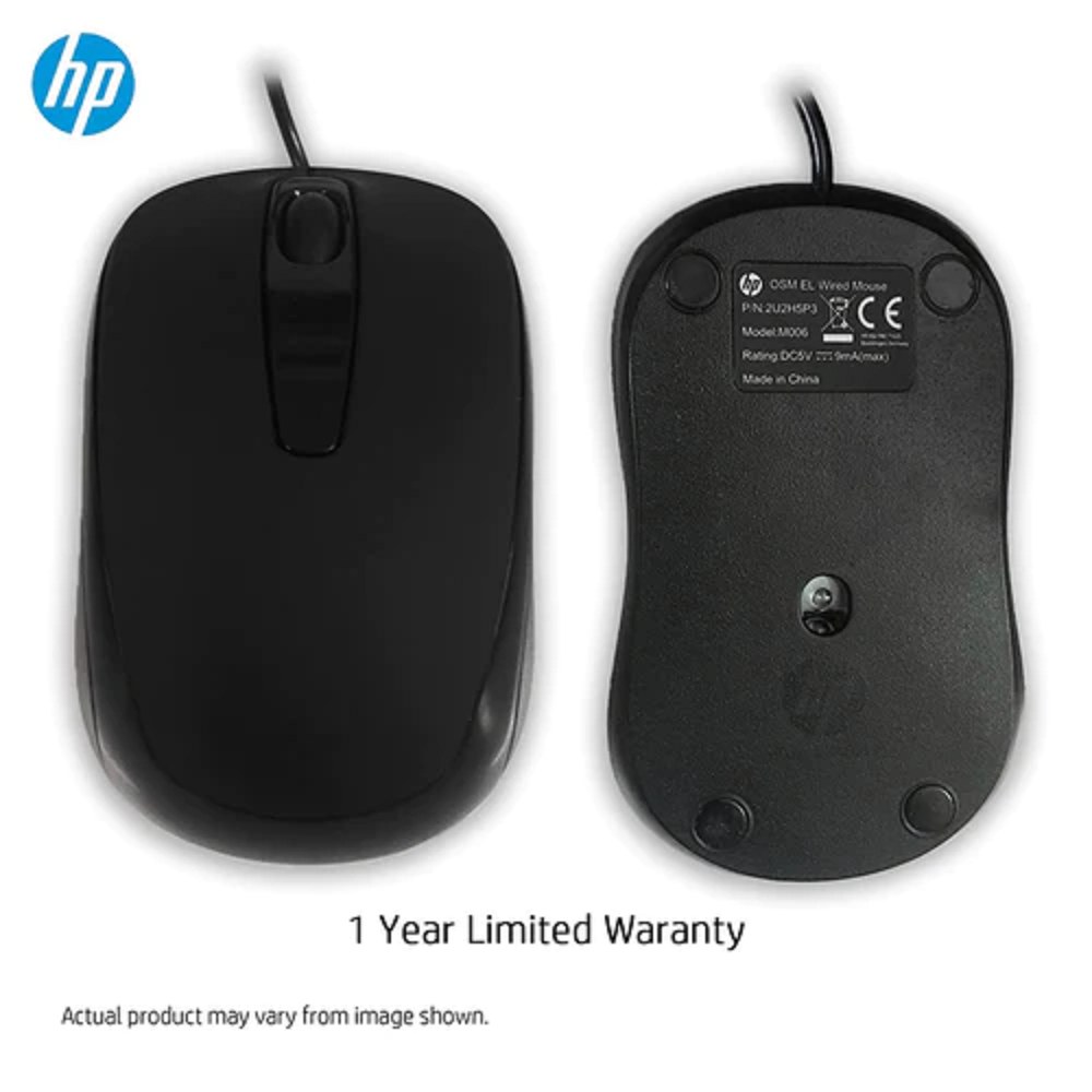 Hp M Wired Optical Mouse Black